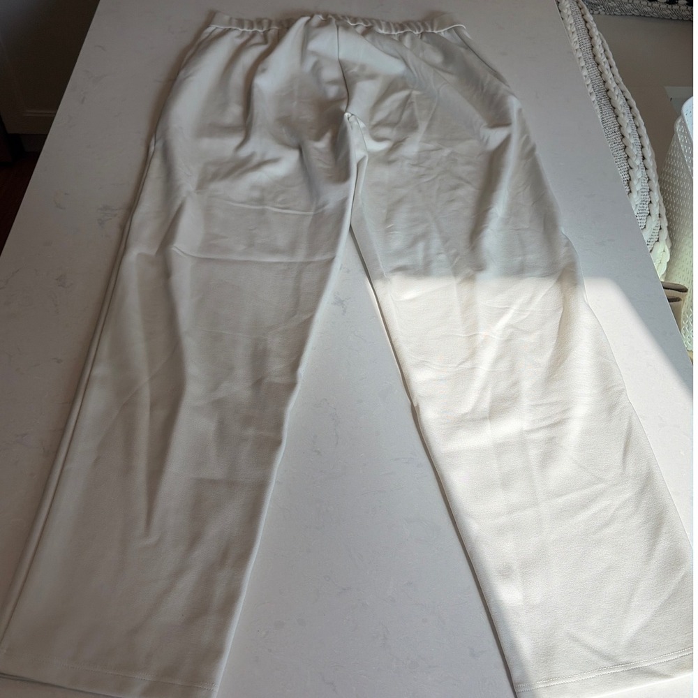 Eileen Fisher Trousers Womens Medium Cream Straight Leg Tencel Blend Minimalist - Picture 4 of 7